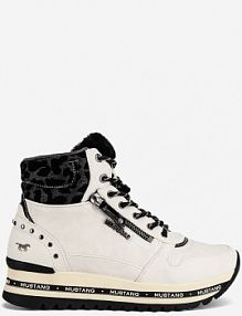 Trzewiki mustang białe damskie 1364-503