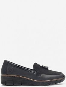 Mokasyny Rieker czarne damskie 53771-00