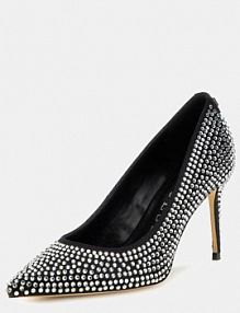 Czółenka Guess czarne z cyrkoniami  ricar