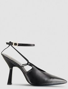 Skórzany pasek z klamrą Astral czarne PATRIZIA PEPE