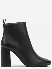 Czarne Klasyczne Botki na Słupkowym Obcasie ze Szpiczastym Noskiem Norema vices