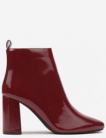 Bordowe Klasyczne Botki na Słupkowym Obcasie ze Szpiczastym Noskiem Norema vices
