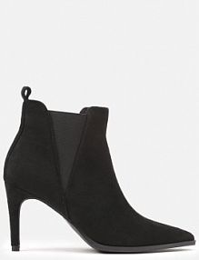 Czarne Botki na Szpilce w Klasycznym Stylu z Elastyczną Wstawką Vittania vices