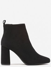 Czarne Casualowe Botki na Słupku z Ociepleniem Ittarelle vices