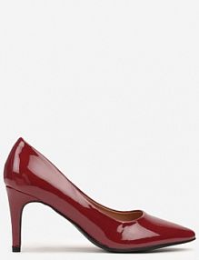 Bordowe Czółenka na Szpilce w Klasycznym Stylu Naolita vices