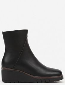 Czarne Casualowe Botki na Koturnie z Lekkim Ociepleniem Veriseli Renee