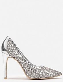 Srebrne Szpilki z Eleganckiej Siateczki z Cyrkoniami Merilinea Renee