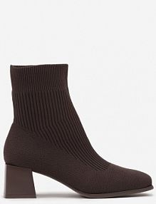 Brązowe Botki na Stożku z Elastyczną Cholewką Lerinana vices