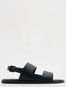 Skórzane sandały z paskami Reserved czarne męskie 4123Y-99X