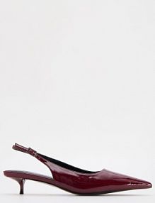 Lakierowane czółenka na obcasie kitten Reserved bordowe 768BD-83X
