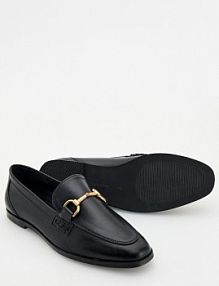 Skórzane loafersy Reserved czarne 887BD-99X