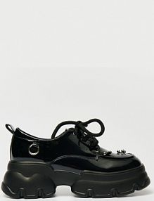 Czarne loafersy chunky na platformie House 489BV-99X