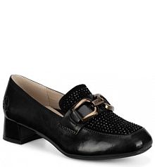 Półbuty na obcasie Rieker czarne damskie 