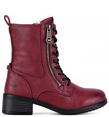 Botki na słupku Mustang czerwone 