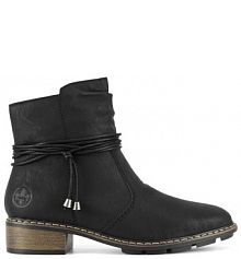 Botki na słupku Rieker czarne 