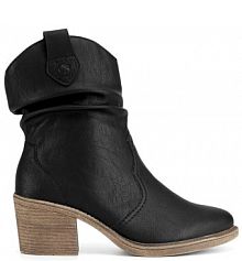 Botki na słupku Rieker czarne 