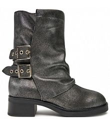Botki Steve Madden srebrne damskie 