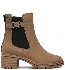 Botki na słupku Tamaris brązowe 