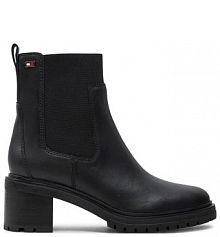Botki na słupku Tommy Hilfiger czarne 