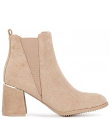 Botki na słupku Jenny Fairy beżowe 