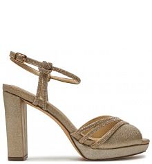 Sandały na słupku Menbur złote 