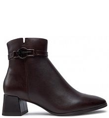 Botki na słupku Tamaris brązowe 