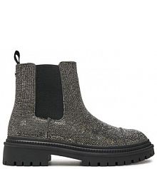 Botki Steve Madden srebrne damskie 