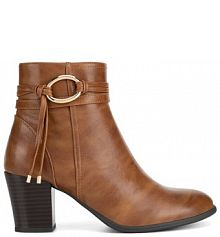 Botki na słupku Clara Barson brązowe 