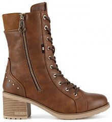 Botki na słupku Mustang brązowe 