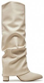 Kozaki na obcasie Guess beżowe 