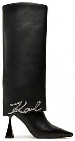 Kozaki na obcasie KARL LAGERFELD czarne 