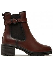 Botki na słupku Tamaris brązowe 