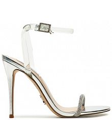 Sandały na szpilce Steve Madden srebrne 