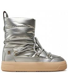 Śniegowce Tommy Hilfiger srebrne damskie 