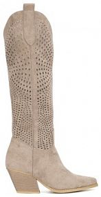 Kozaki na obcasie Jenny Fairy beżowe 