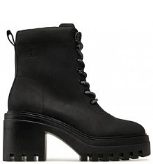 Botki na słupku Calvin Klein Jeans czarne 