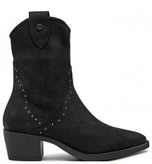 Botki na słupku Caprice czarne 