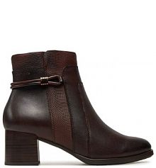 Botki na słupku Tamaris brązowe 