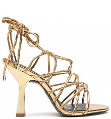 Sandały na słupku Patrizia Pepe złote 