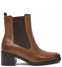 Botki na słupku Caprice brązowe 