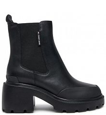 Botki na słupku Tommy Jeans czarne 