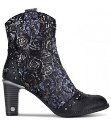 Botki na słupku Mustang czarne 