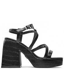 Sandały na słupku Buffalo czarne 