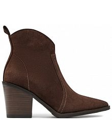 Botki na słupku Ryłko brązowe 