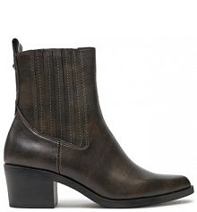 Botki na słupku Tamaris brązowe 