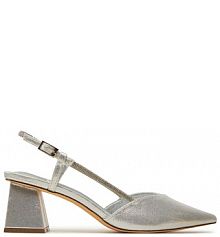 Sandały na słupku Menbur srebrne 