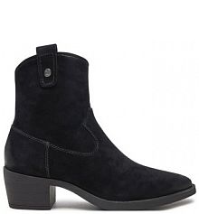 Botki na słupku Caprice czarne 