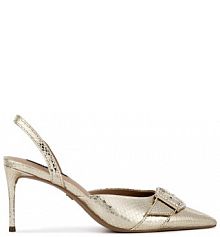 Sandały na szpilce Nine West złote 