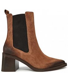 Botki na słupku R.Polański brązowe 