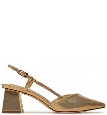 Sandały na słupku Menbur złote 